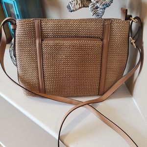 Straw Look Crossbody Bag